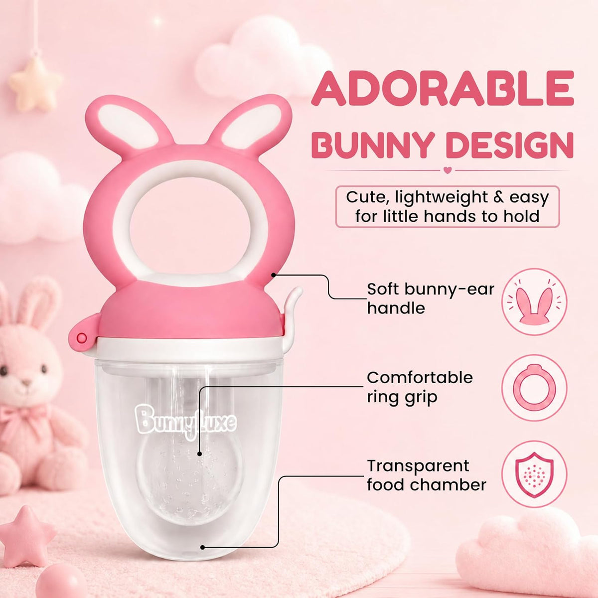 Silicone Baby Fruit Feeder Pacifier 🍓👶 | Safe Self Feeding & Teething Relief 🍼 | Baby Led Weaning (BLW) | 4-10 Months+