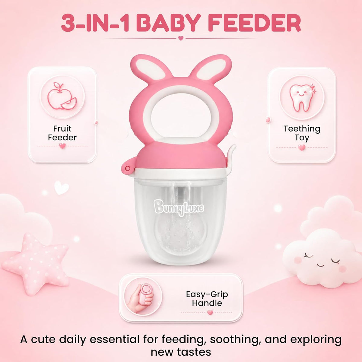 Silicone Baby Fruit Feeder Pacifier 🍓👶 | Safe Self Feeding & Teething Relief 🍼 | Baby Led Weaning (BLW) | 4-10 Months+